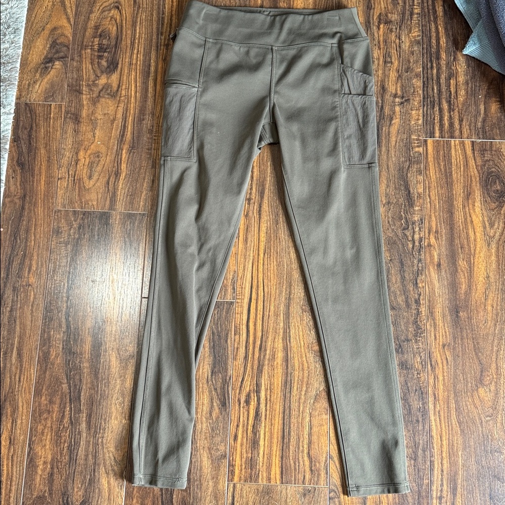 Carhartt Womens Force Fitted Midweight Leggings Pockets Olive Green M 8/10